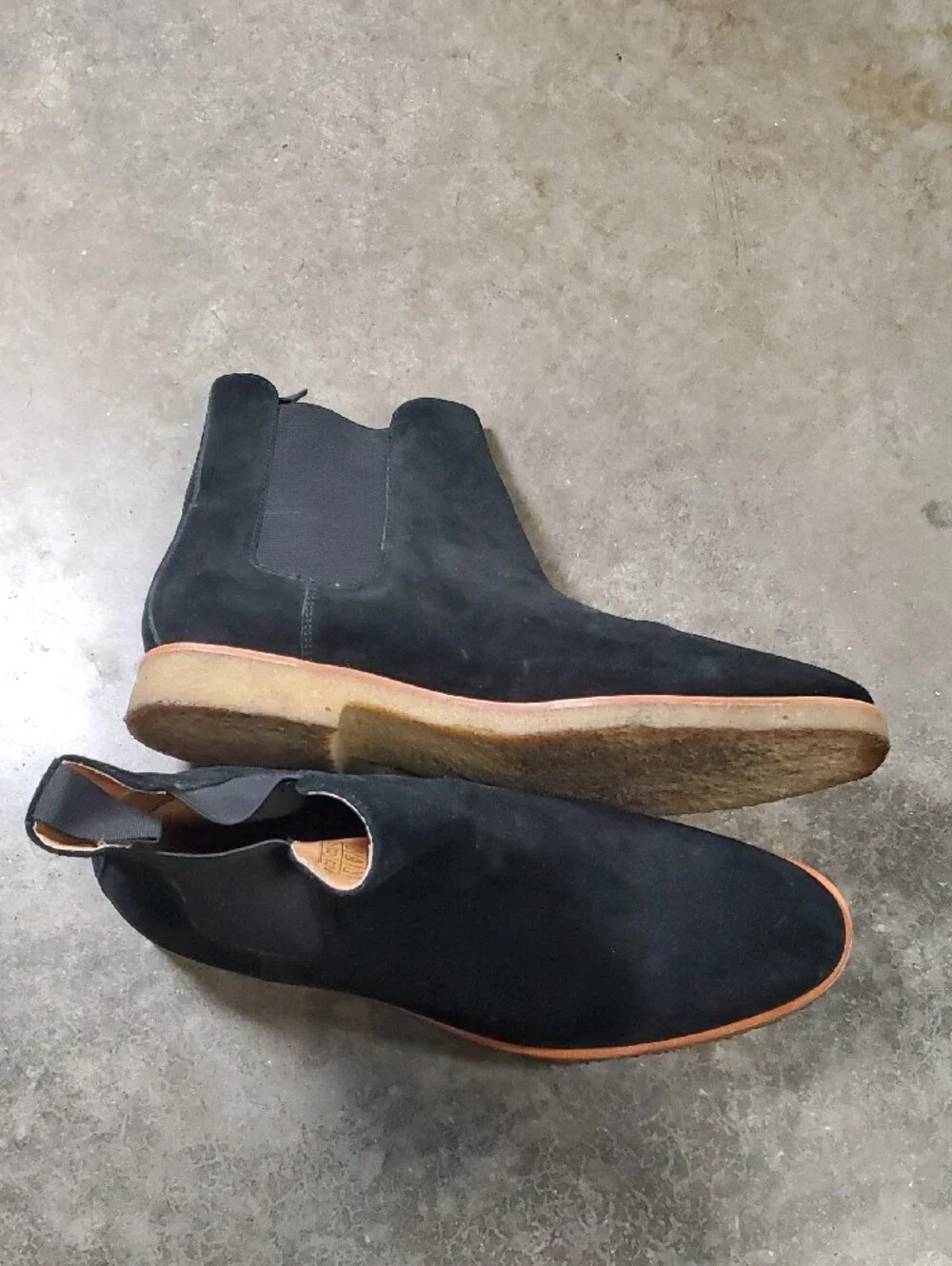 New Republic, Mark McNairy Houston Black Suede Boots with Crepe Sole Men Size 13